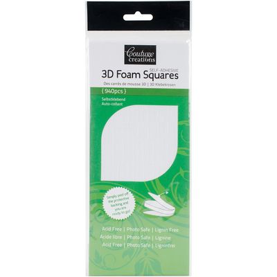 Couture Creations - Self Adhesive Foam Squares - 2mm - White