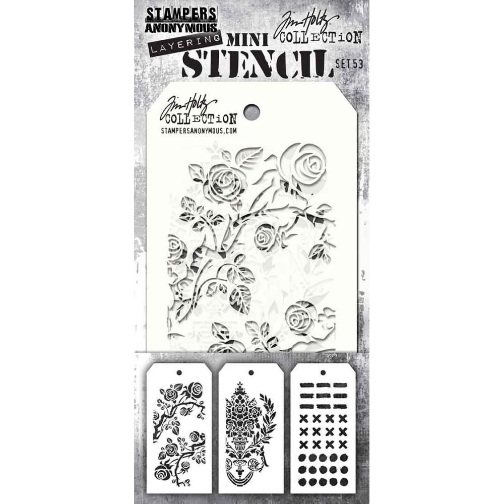 Stampers Anonymous - Tim Holtz - Mini Stencil Set - #53