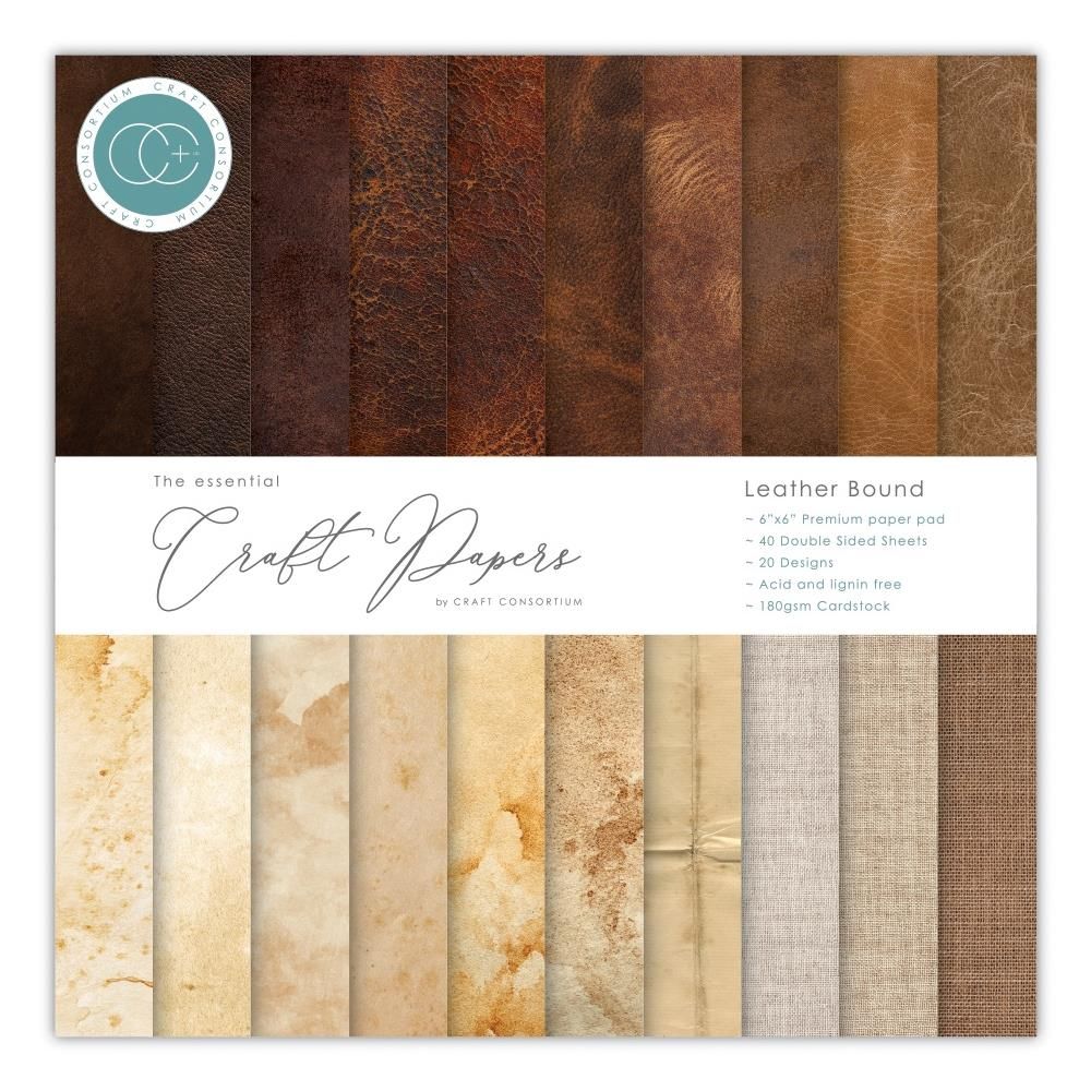Craft Consortium - Leather Bound - 6&quot;x6&quot; Paper Pad