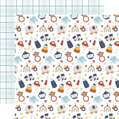 Echo Park - Baby On Board - It&#39;s a Boy - 12&quot;x12&quot; Double-sided paper - Essentials