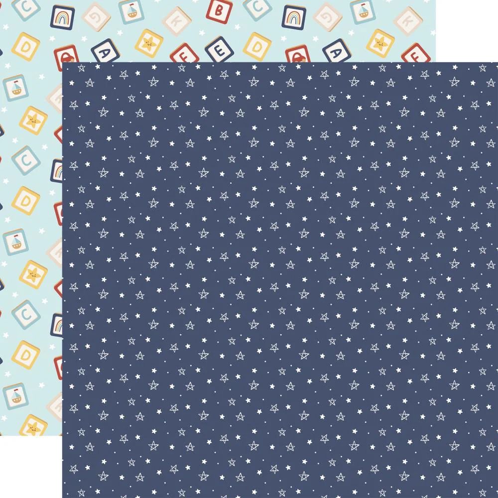 Echo Park - Baby On Board - It&#39;s a Boy - 12&quot;x12&quot; Double-sided paper - I Love You Stars