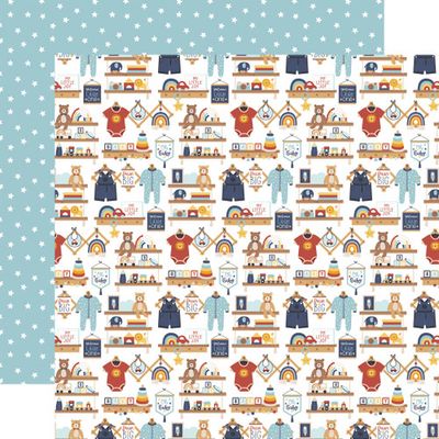 Echo Park - Baby On Board - It's a Boy - 12"x12" Double-sided paper - Baby Boy Nursery