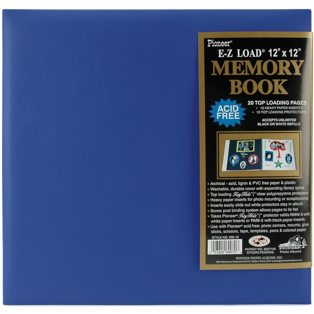 Pioneer - 12&quot;x12&quot; Ez Load Memory Book - Leatherette - Sea Blue