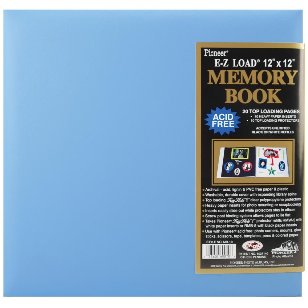 Pioneer - 12&quot;x12&quot; Ez Load Memory Book - Leatherette - Baby Blue