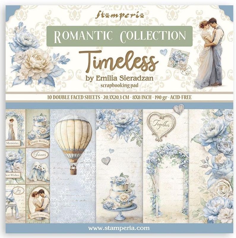 Stamperia - Timeless - 8&quot;x8&quot; Double-sided Paper Pad