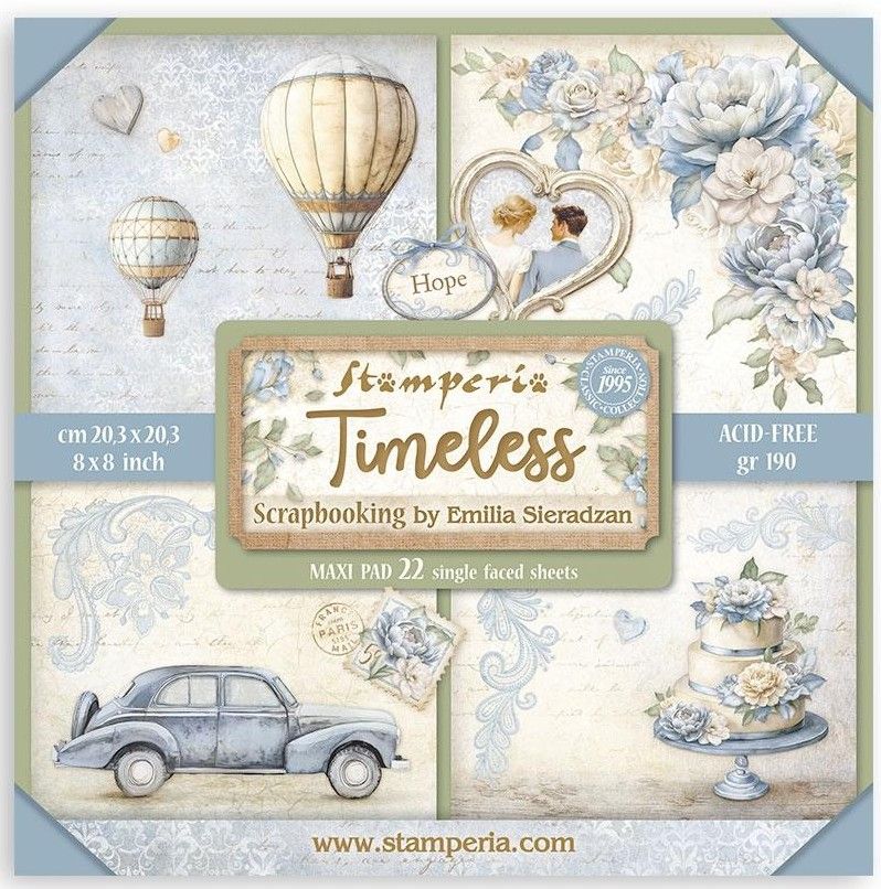 Stamperia - Timeless - 8&quot;x8&quot; Single-sided Paper Pad