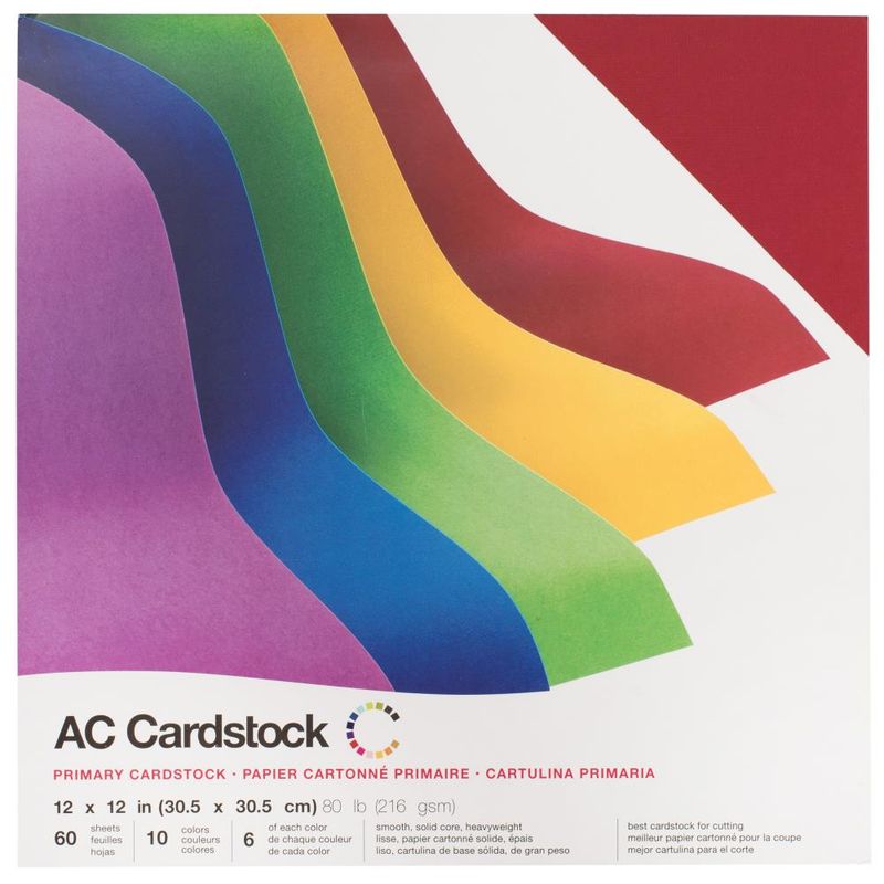 American Crafts - 12"x12" Smooth Cardstock - Primaries