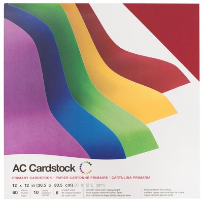 American Crafts - 12"x12" Smooth Cardstock - Primaries