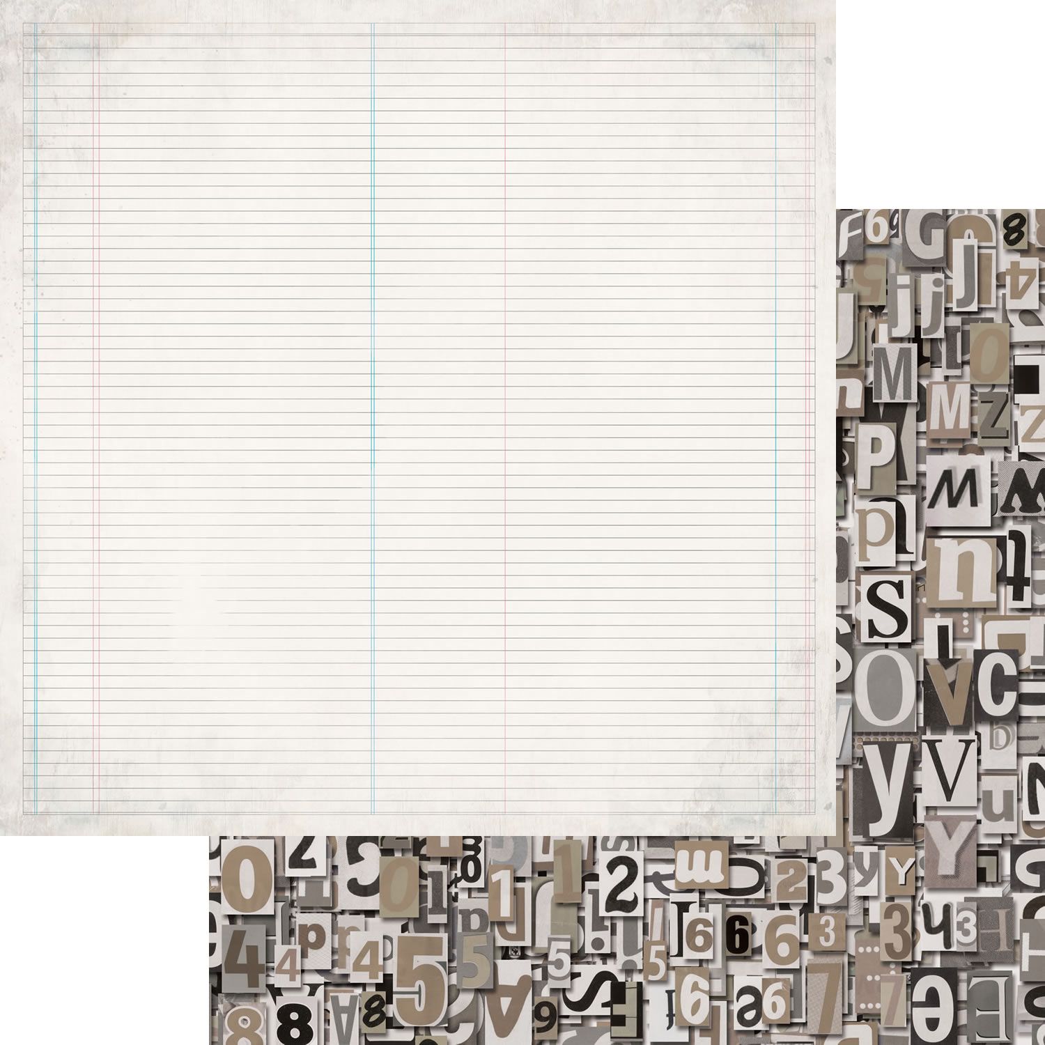 Kaisercraft - Documented - 12&quot;x12&quot; Double-sided Paper Sheet - Notebook Ledger