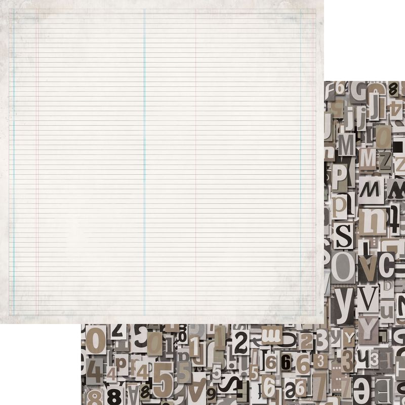 Kaisercraft - Documented - 12"x12" Double-sided Paper Sheet - Notebook Ledger