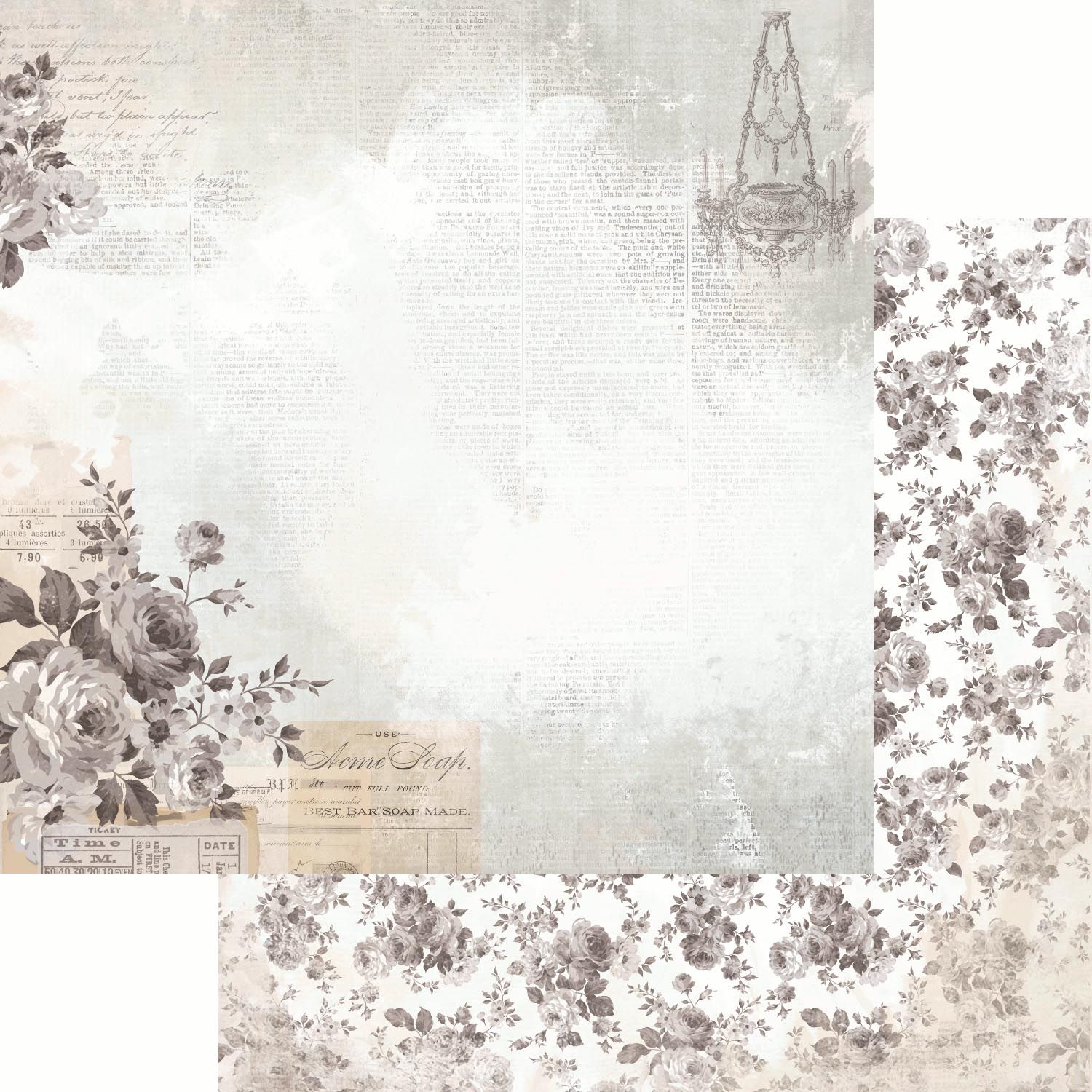 Kaisercraft - Pen &amp; Ink - 12&quot;x12&quot; Double-sided Paper Sheet - Chandelier