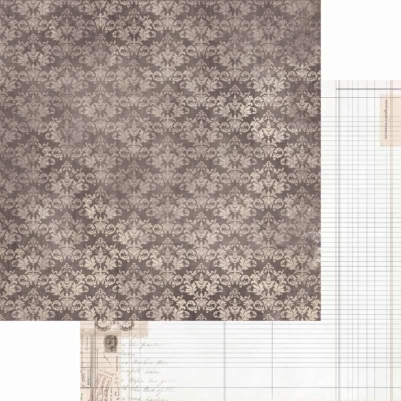 Kaisercraft - Pen & Ink - 12"x12" Double-sided Paper Sheet - Wallpaper