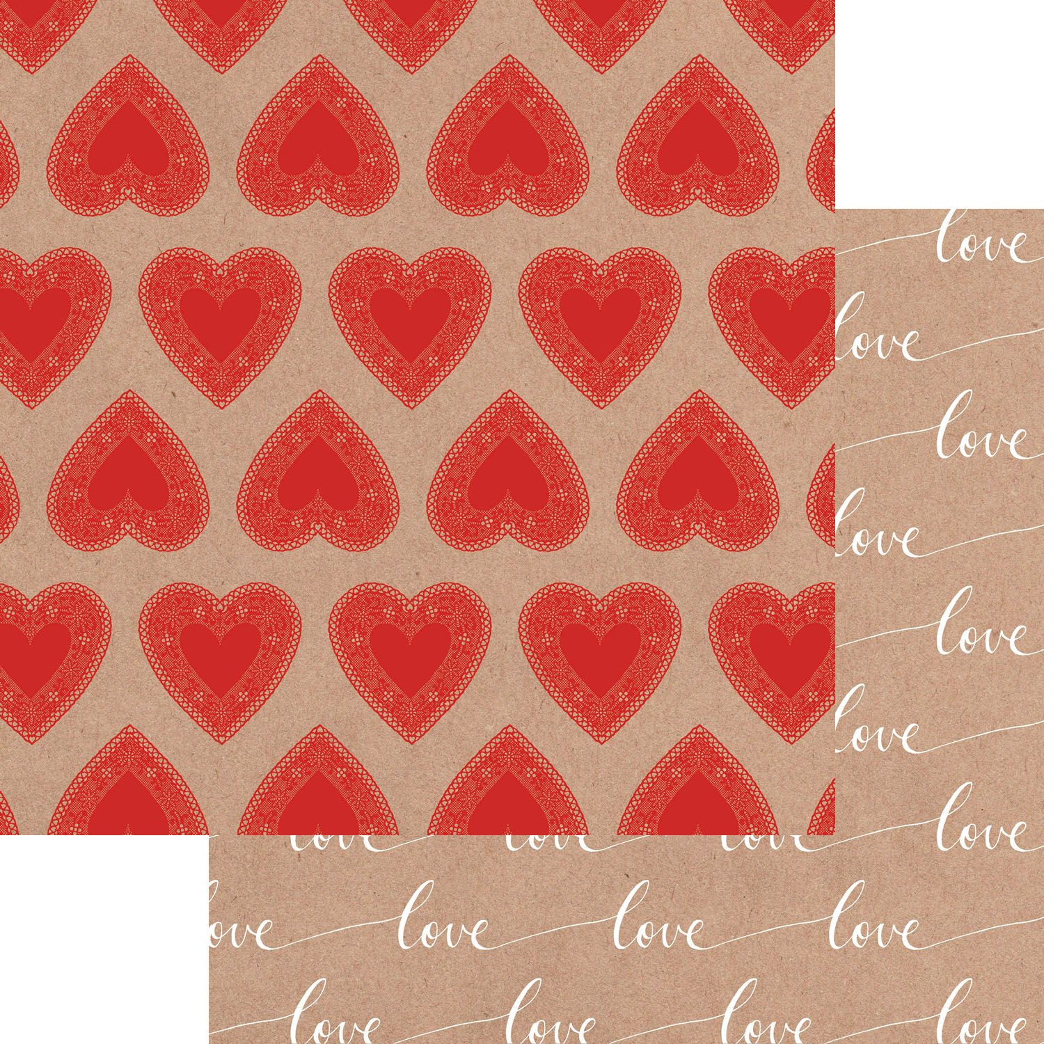 Kaisercraft - Mix &amp; Match - 12&quot;x12&quot; Double-sided Paper Sheet - Hearts