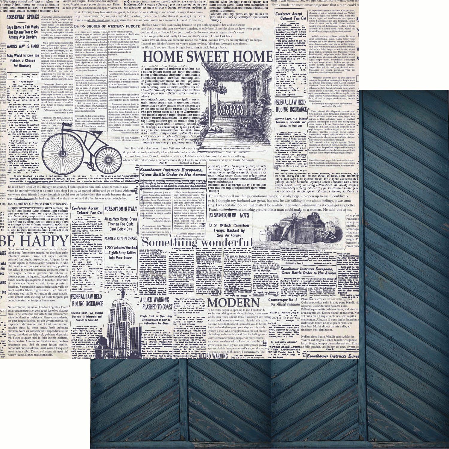 Kaisercraft - Blue Bay - 12&quot;x12&quot; Double-sided Paper Sheet - Misty