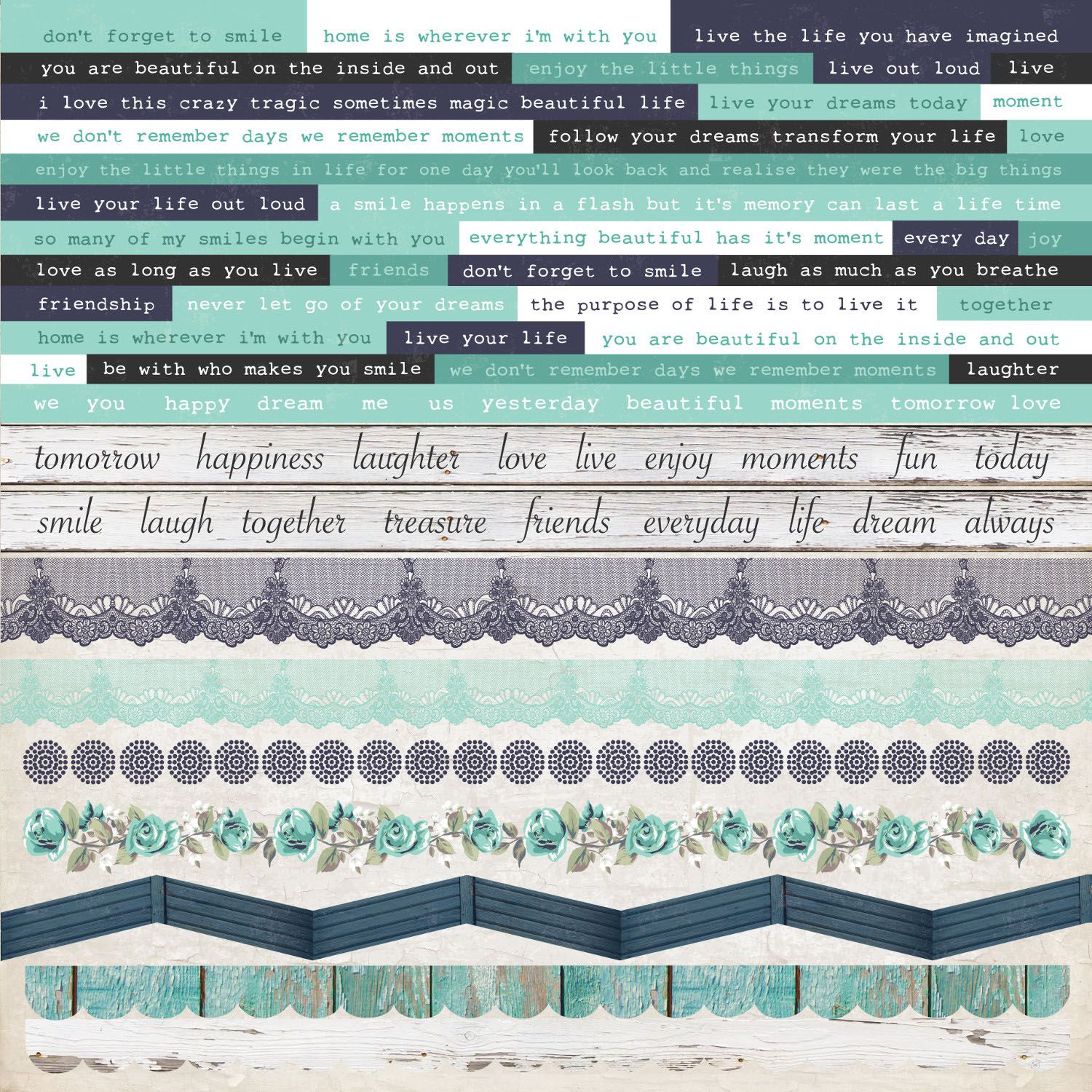Kaisercraft - Blue Bay - 12&quot;x12&quot; Sheet - Stickers