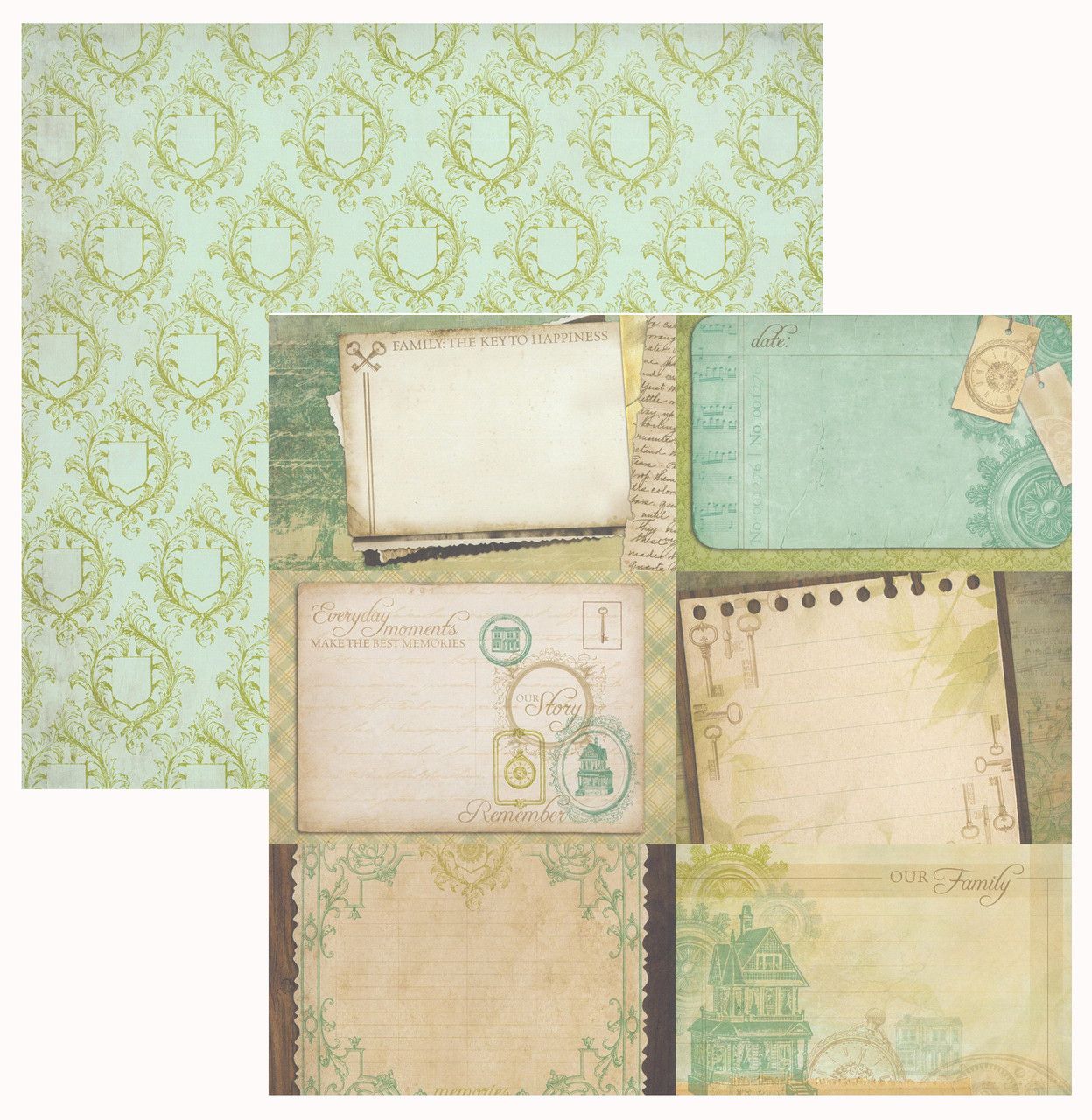Kaisercraft - Heirloom - 12&quot;x12&quot; Double-sided Paper Sheet - Genealogy