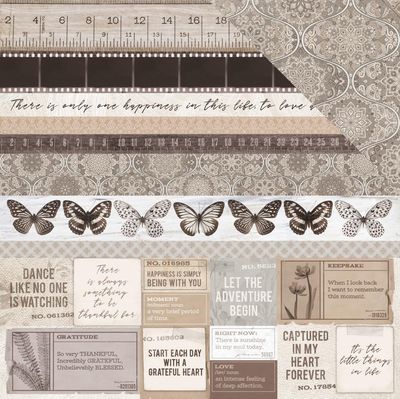 Kaisercraft - Whisper - 12&quot;x12&quot; Double-sided Paper Sheet - Buff