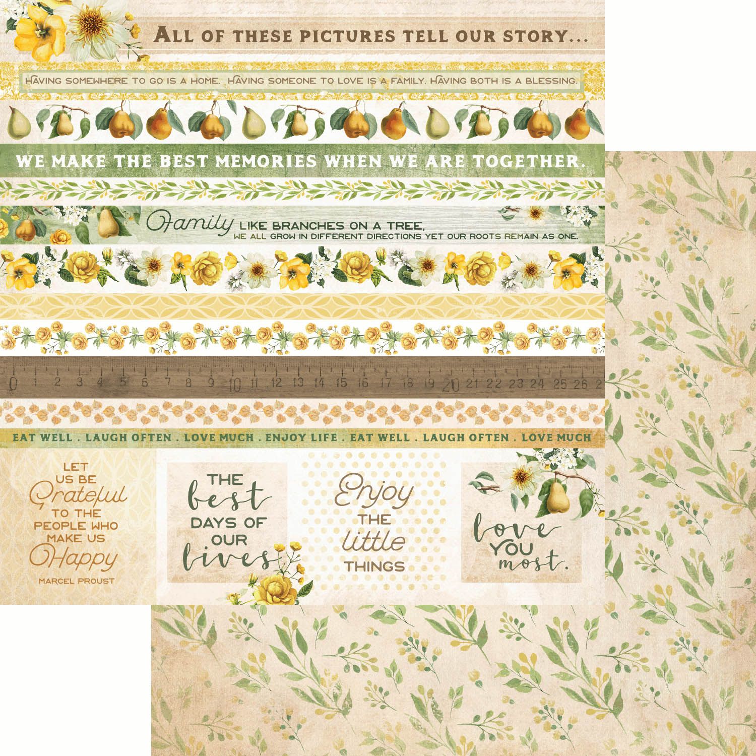 Kaisercraft - Golden Grove - 12&quot;x12&quot; Double-sided Paper Sheet - Grateful