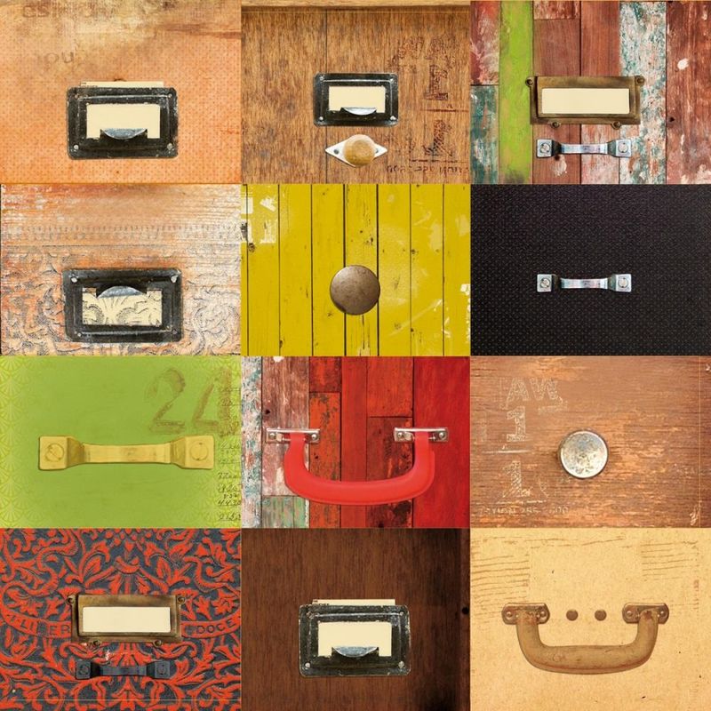 Kaisercraft - In the Attic - 12"x12" Glazed Paper - Drawers