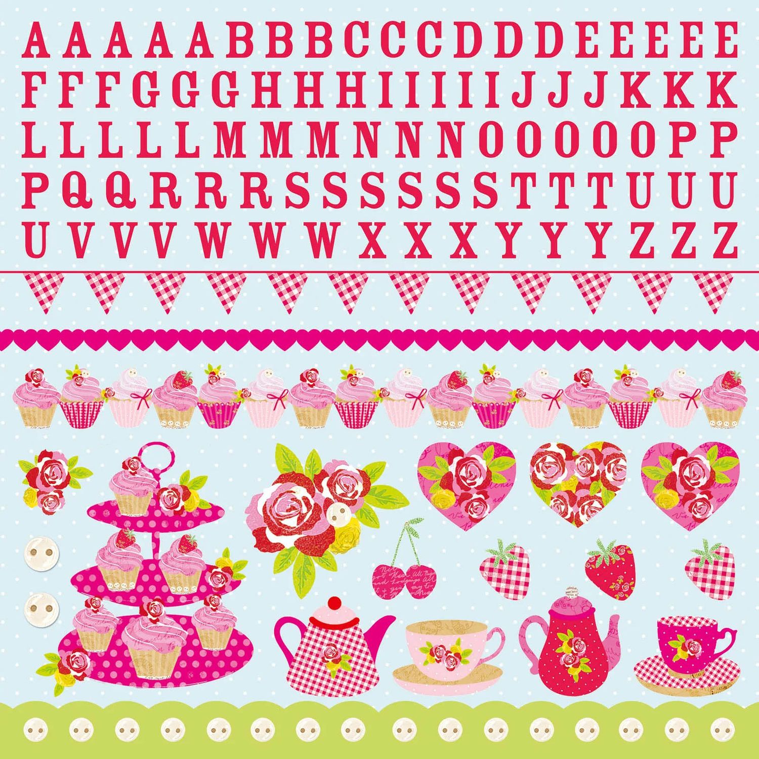 Kaisercraft - Tea Party - 12&quot;x12&quot; Sticker Sheet