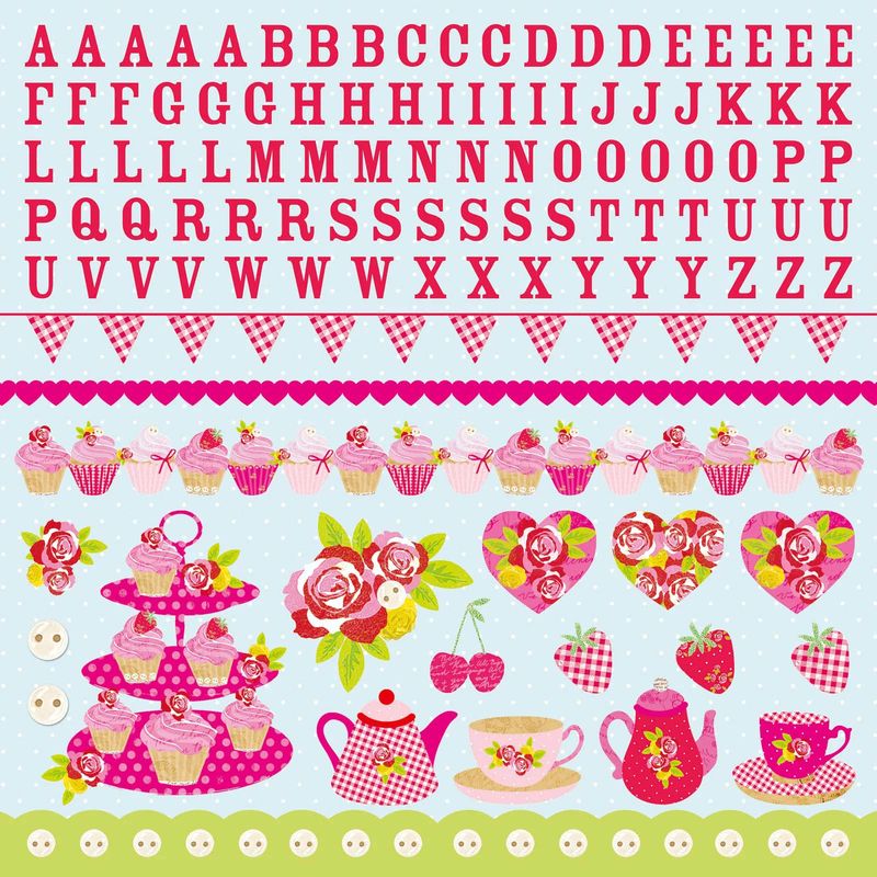 Kaisercraft - Tea Party - 12"x12" Sticker Sheet