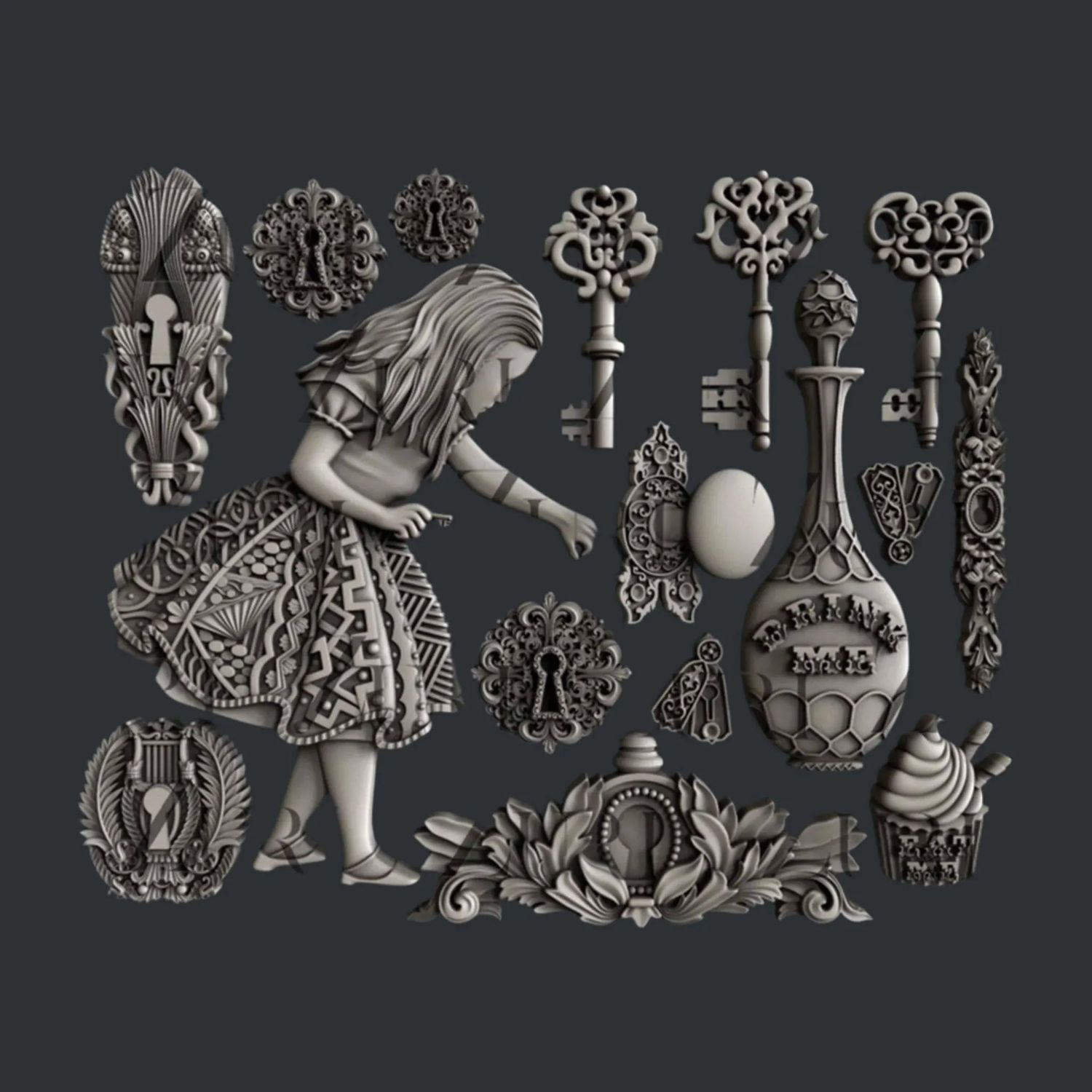 Zuri Design - Silicone Moulds - Alice&#39;s Keys