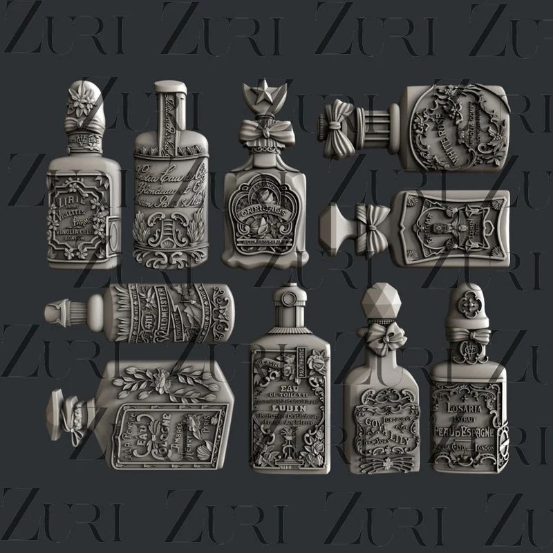 Zuri Design - Silicone Moulds - Vintage Perfume Bottles