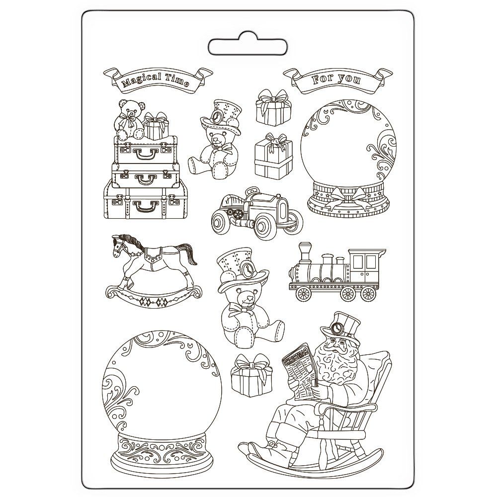 Stamperia - Gear up for Christmas - A4 Soft Mould - Toys