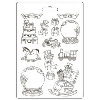 Stamperia - Gear up for Christmas - A4 Soft Mould - Toys