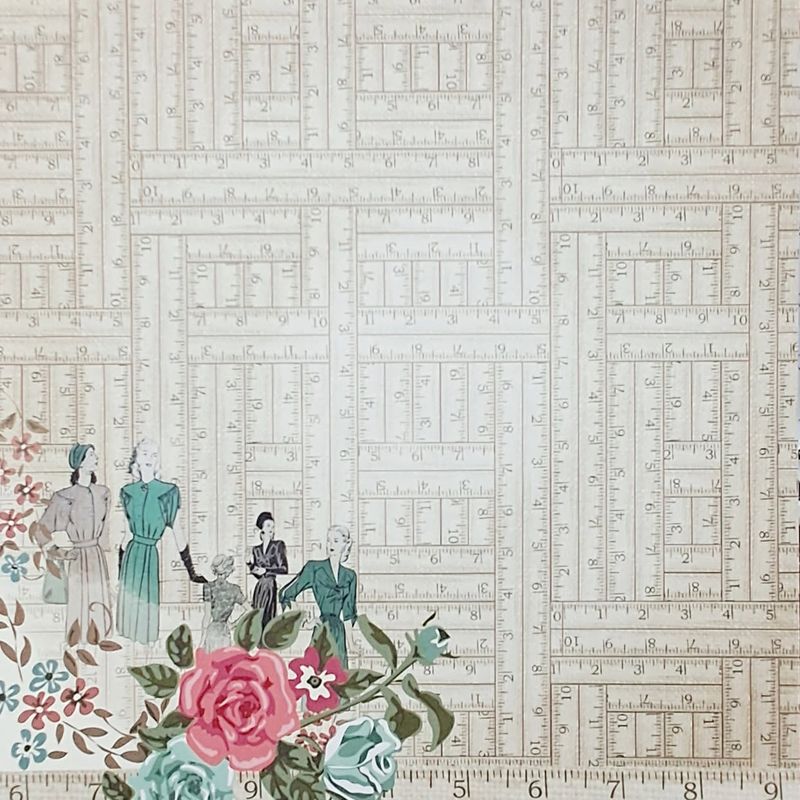 Kaisercraft - Needle &amp; Thread - 12&quot;x12&quot;double-sided Paper - Backstitch