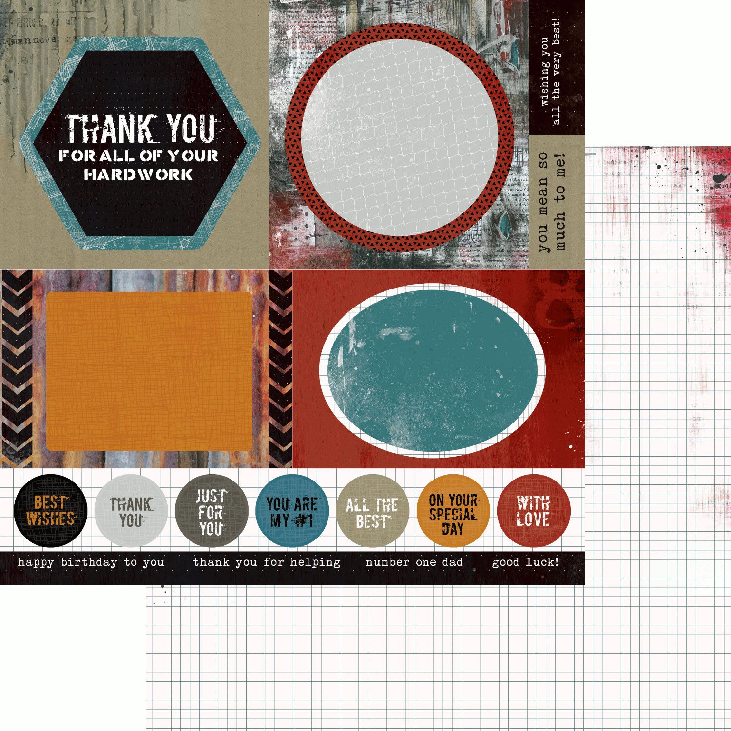 Kaisercraft - Scrap Yard - 12&quot;x12&quot;double-sided Paper - Rafters