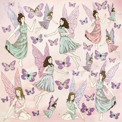 Kaisercraft - Fairy Garden - 12&quot;x12&quot; Glitter Paper - Flutterby