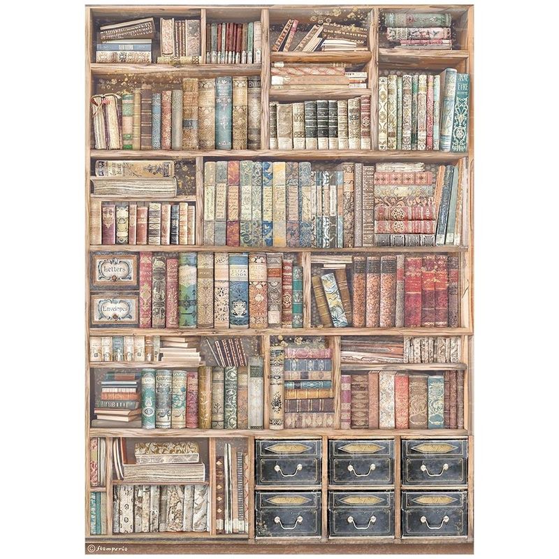Stamperia - Venice City of Art - A4 Rice Paper - Vintage Books