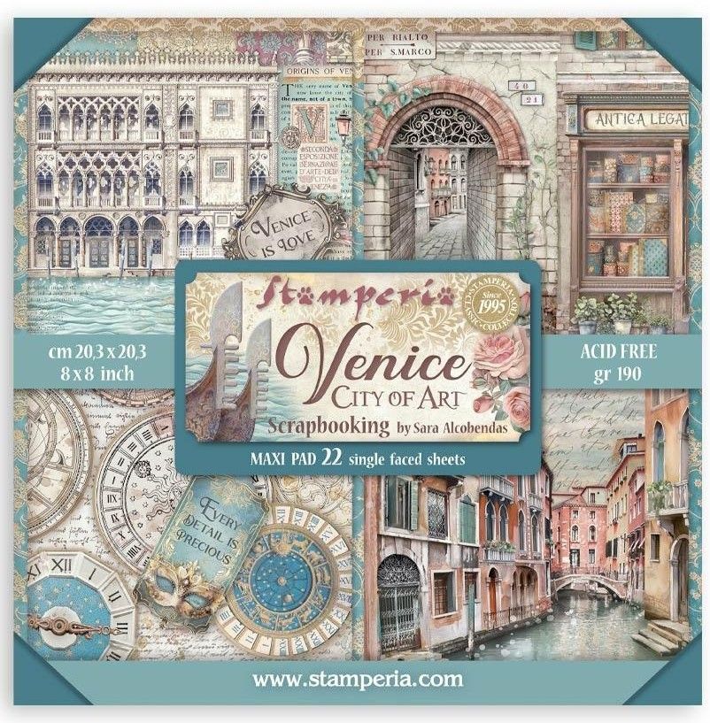 Stamperia - Venice City of Art - 8&quot;x8&quot; Single-sided Paper Pad
