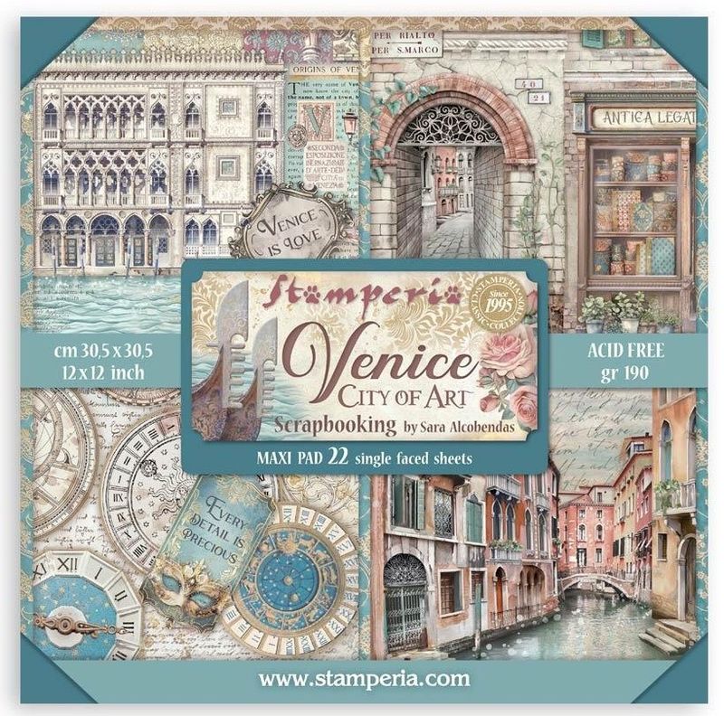 Stamperia - Venice City of Art - 12&quot;x12&quot; Single-sided Paper Pad