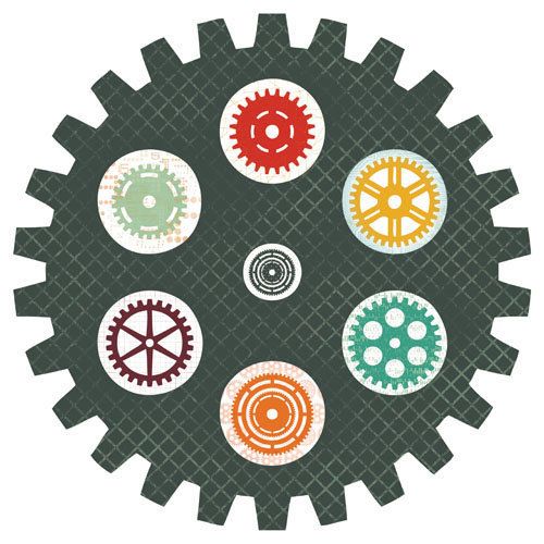 Kaisercraft - Technologic - 12&quot;x12&quot; Die Cut sheet - Cogs