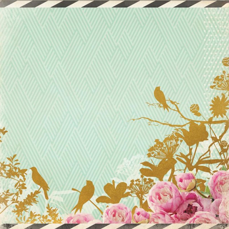 Kaisercraft - All that Glitters - 12&quot;x12&quot; Foiled Paper - Golden Flower