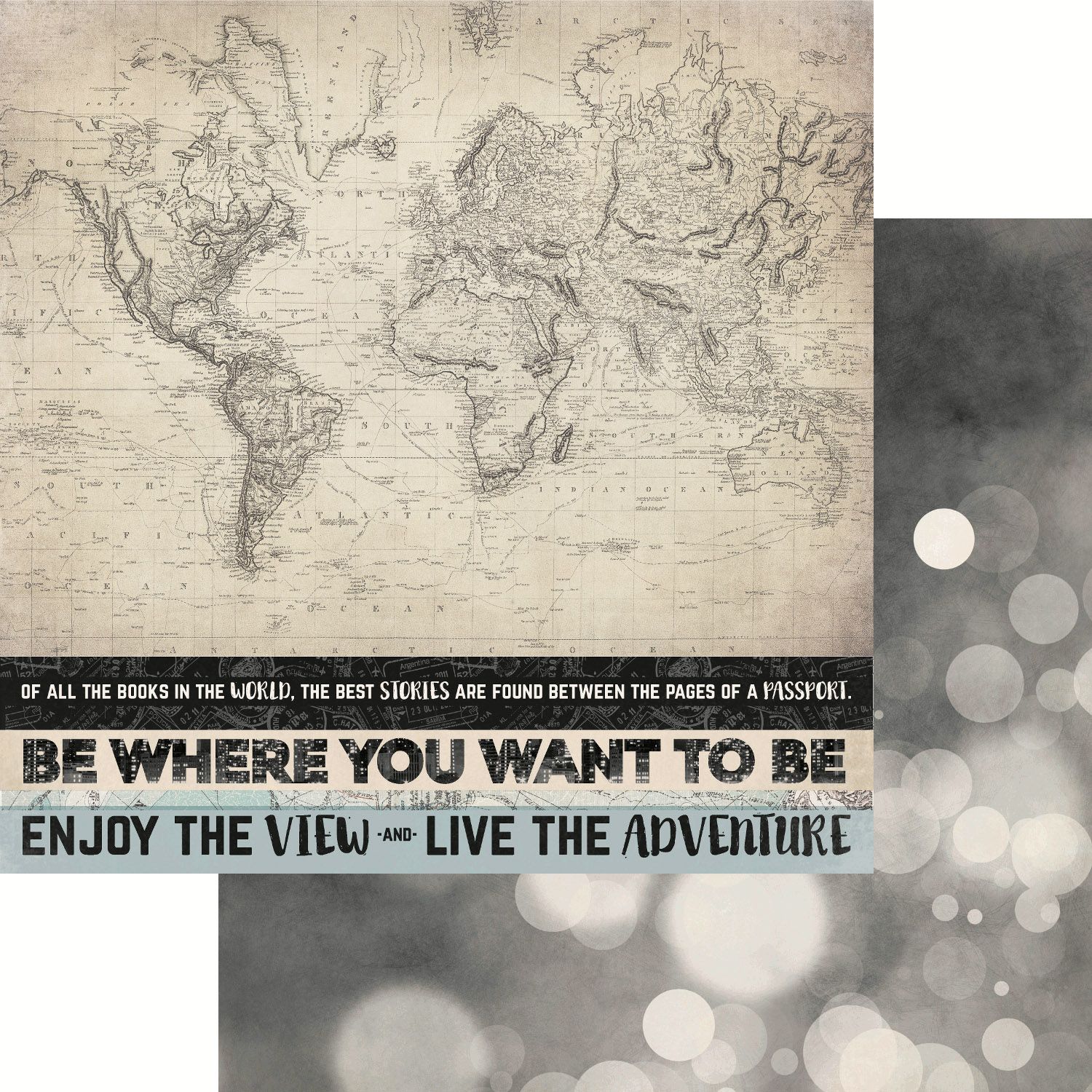 Kaisercraft - Just Landed - 12&quot;x12&quot; Double-sided Paper - World Map