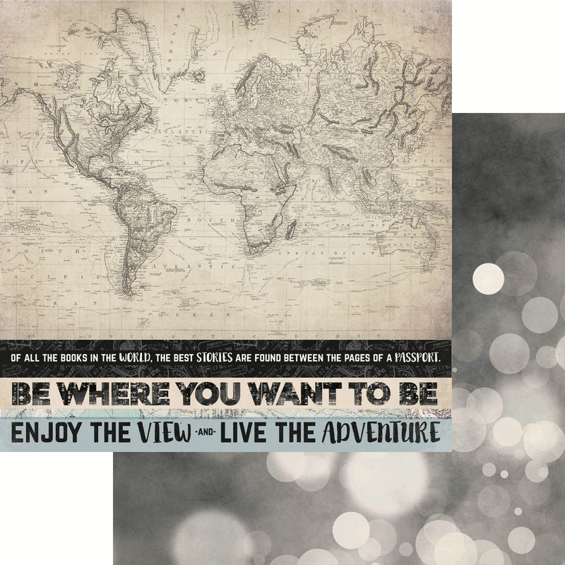 Kaisercraft - Just Landed - 12&quot;x12&quot; Double-sided Paper - World Map