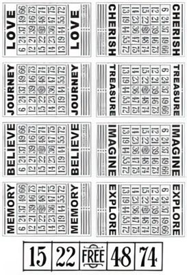 Kaisercraft - Clear Stamp Set - Miss Match - Bingo Cards
