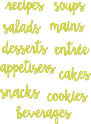 Kaisercraft - Decorative Die - Words - Recipe Book Words Set