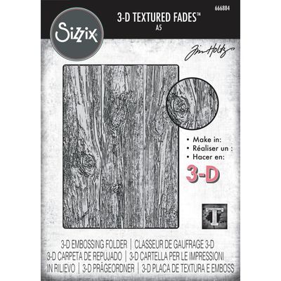 Sizzix - Tim Holtz - 3D Texture Fades A5 Embossing Folder - Lumber