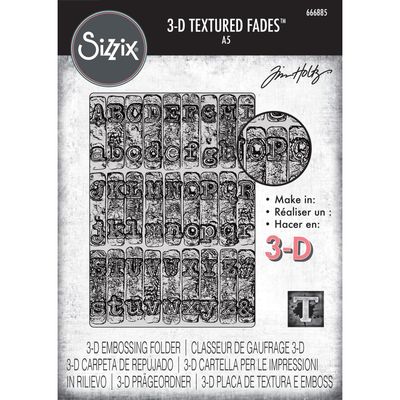 Sizzix - tTim Holtz - 3D Texture Fades A5 Embossing Folder - Typewriter