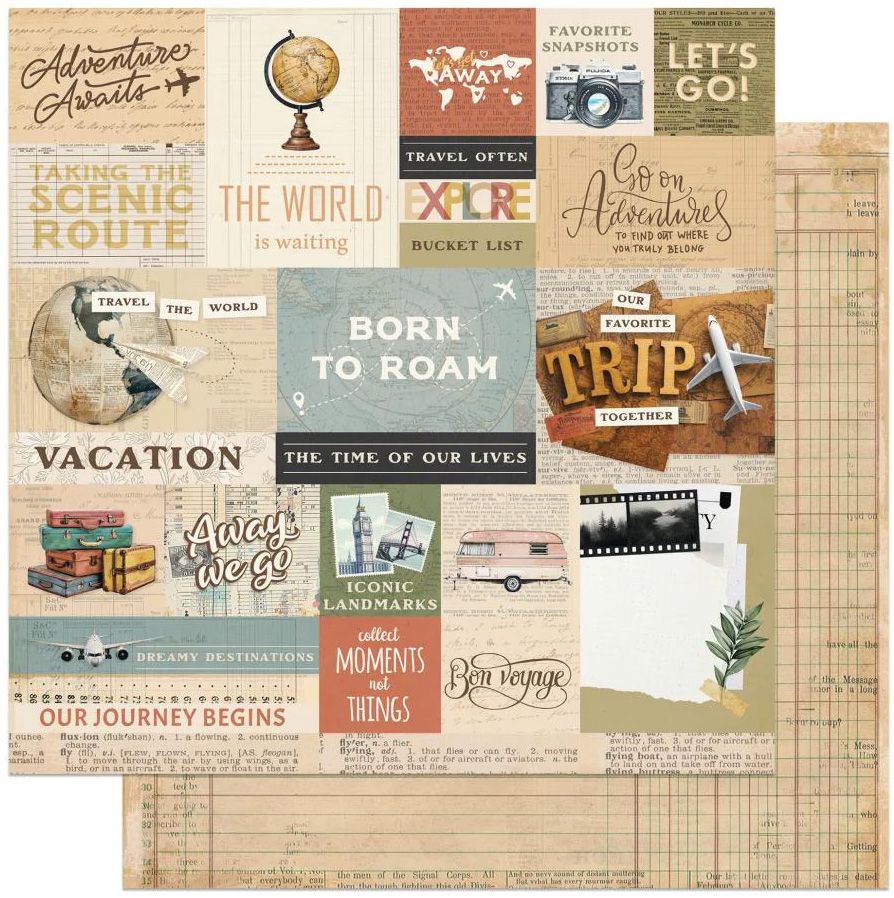 PhotoPlay - Travel Junque - 12&quot;x12&quot; Double-sided Paper - Away We Go