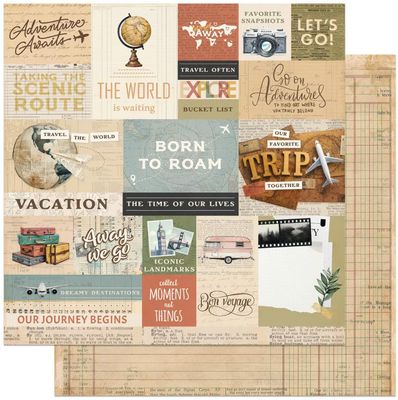 PhotoPlay - Travel Junque - 12&quot;x12&quot; Double-sided Paper - Away We Go