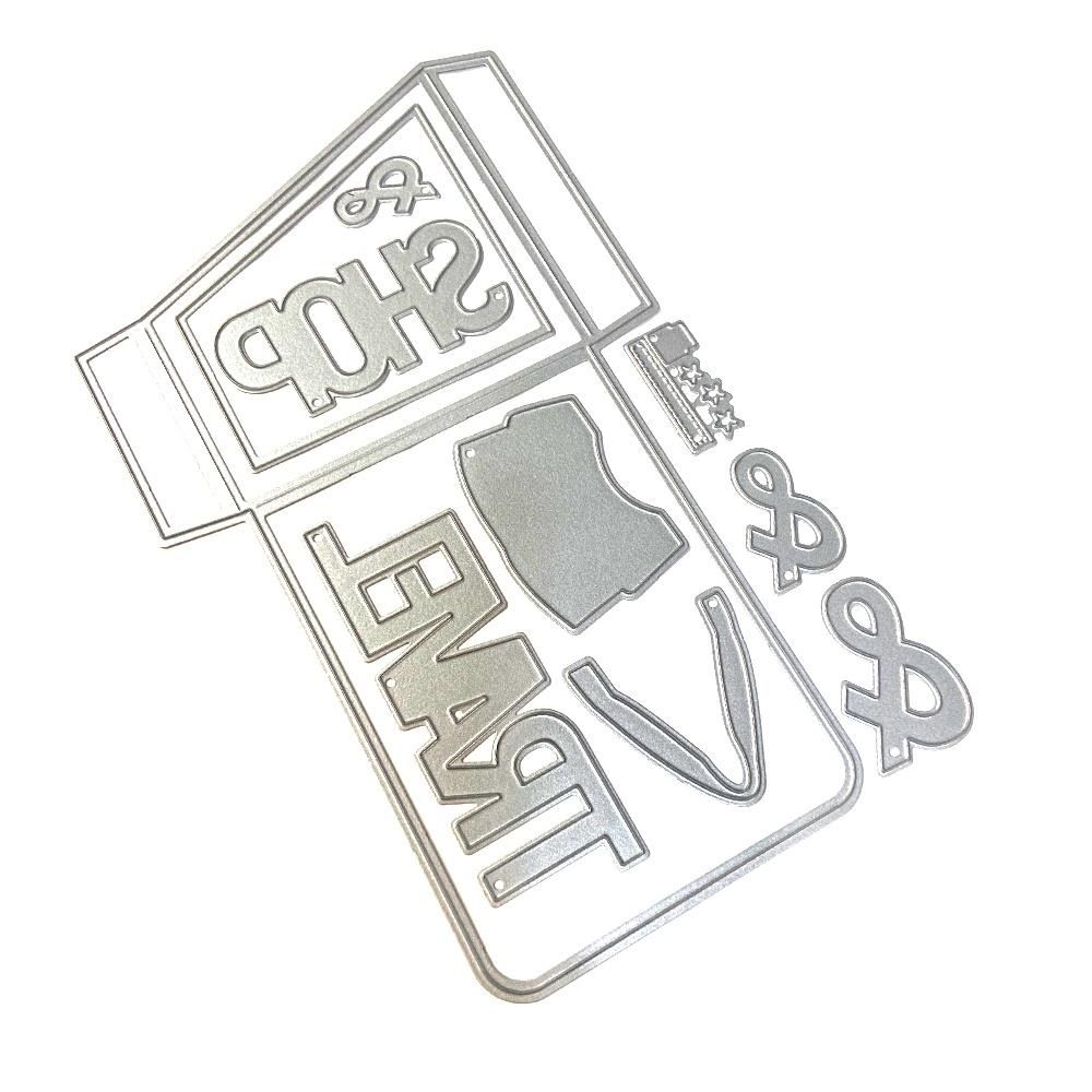 Elizabeth Craft Design - Metal Die - Slanting Library Pocket with Bag