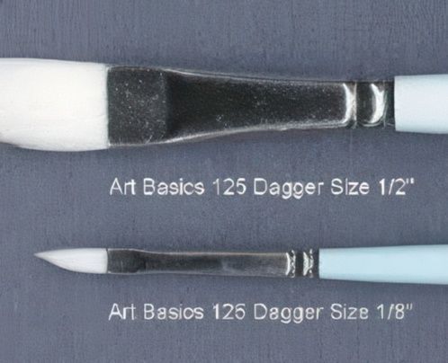 Art Basics - 125 Taklon Dagger Brushes - Pick Your Size, 125 Taklon Dagger Brushes: Size 1/8&quot;