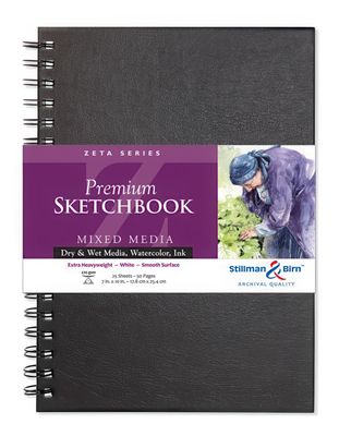 Stillman &amp; Birn - Premium Sketchbook- ZETA Range - Spiral Bound - 7&quot;x10&quot; Portrait