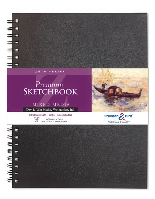 Stillman &amp; Birn - Premium Sketchbook- ZETA Range - Spiral Bound - 9&quot;x12&quot; Portrait