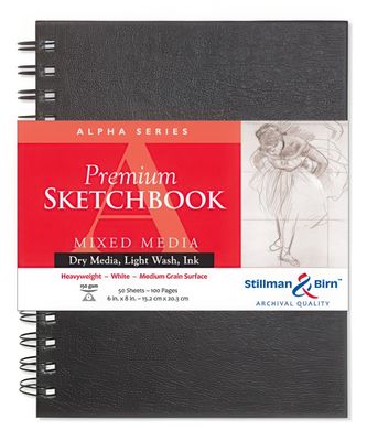 Stillman &amp; Birn - Premium Sketchbook - ALPHA Range - Spiral Bound - 6&quot;x8&quot; Portrait